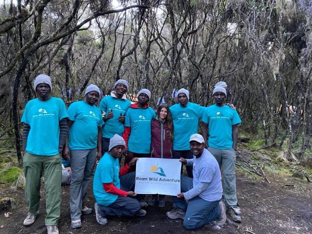 Porters after tipping ceremony on Mount Kilimanjaro