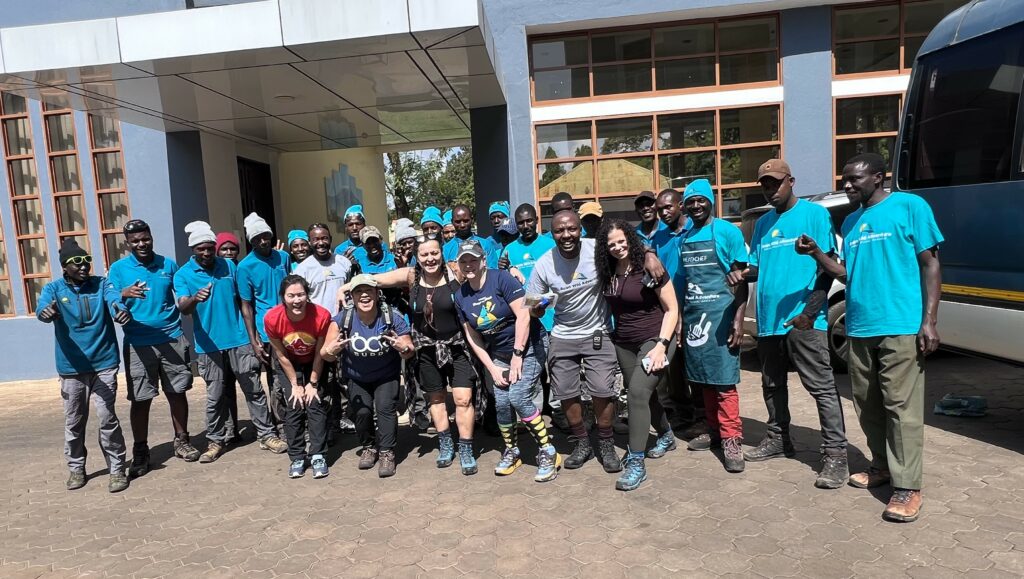 Our amazing crew at the start of the Lemosho Route trek