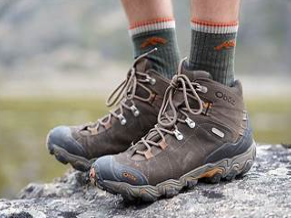 Man wearing sturdy hiking boots