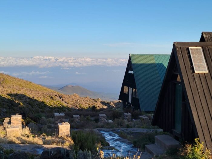 Horombo Hut on the Marangu Route on Mt. Kilimanjaro.